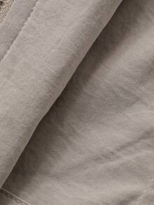 DAZY Women's Collar Hollow Out Floral Ruffle Trim Lightweight Jacket - Apricot - View 10