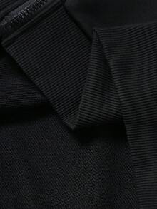 Manfinity EMRG 男士纯色长袖拉链双层连帽卫衣和运动裤休闲套装，适合情人节、春夏、送给男友、狂欢节、复古风、街头风、派对、圣帕特里克节、外出等场合。 - 黑色 - 查看 6