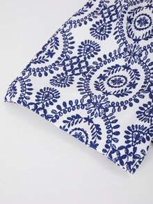 Sparklyn Girls' Elegant Digital Print Jumpsuit, Hollow Bowknot Design At Back Waist, Suitable For Outings, Vacations And Daily Wear, Spring/Summer - White - View 8