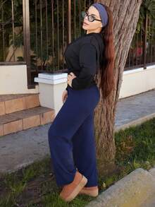 Lupita Cardoza Women's Brown Hooded Cinched Waist Long Sleeve Sweatshirt, Autumn/Winter - Black - View 4