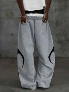 NEON BLANC Men's Street Fashion Casual Sprouting Print Sweatpants - Light Grey - View 5