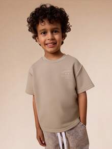 SUMWON Jungen Grafik-Muster Kurzarm Rundhals T-Shirt mit internationalem Garage Design, Lässig Urlaub - Aprikosenfarben - Übersicht 2