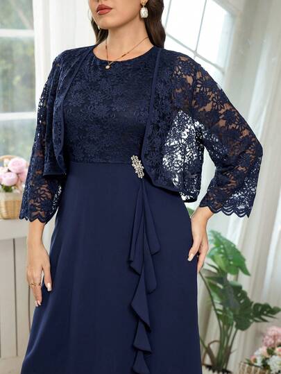 Reflora Plus Size Women 2 Pieces Set, Elegant Tassel & Sequin Patchwork Short Jacket With Dress, Suitable For Autumn, Spring, Summer Birthday Dresses For Women Birthday Outfits For Women Spring Outfits For Women Spring Outfit Women Spring Break Outfits Set 2 Piece Set Women Two Piece Women Sets Outfit Sets Women Matching Sets Women Matching Sets Suits For Woman Set Sets For Women Comfy Sets Women Co Ords Sets Women Women's Summer Set  Summer Outfits Summer Clothes Summer Holiday Outfits Carnival Costume Carnival Women Look 2026 Women Carnival Costume Carnival Outfit Carnival Costume For Women Women's Carnival Costume