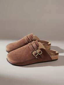 Solecia Women's Slip-On Flat Shoes Soft Leather Comfortable Commuter Versatile Style - Rust Brown - View 2