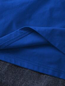 Manfinity Joysei Standard Fit Men's Navy Blue Short Sleeve T-Shirt - Royal Blue - View 4