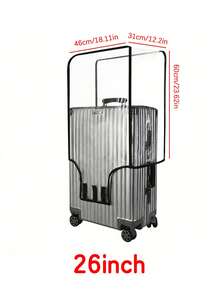 1pc Transparent Luggage Protective Cover, Thick Wear-Resistant Waterproof Suitcase Protective Cover, Luggage Cover, Suitable For Travel, Protect Luggage 20/22/24/26/28/30 Inch - Transparent - View 7