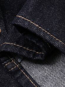 DAZY 女士休闲时尚修身韩版牛仔衬衫 - 藍色 - 查看 3