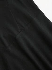 Sweetra V-Neck Twist Waist Slim Fit Maxi Dress, Minimalist French Elegant Style - Black - View 4