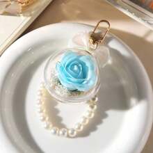 1pc Stylish And Luxurious Rose Keychain With Pearl Bow, Exquisite Car Keychain Accessory. - Multicolor - View 11
