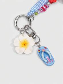 ROMWE Fairycore 1 Mặt dây chuyền tua rua hình đảo mùa hè, Móc khóa hình sao biển và hoa thủ công, Dây chuyền hạt hoa hướng dương, Móc khóa ngày lễ - B - Xem 6