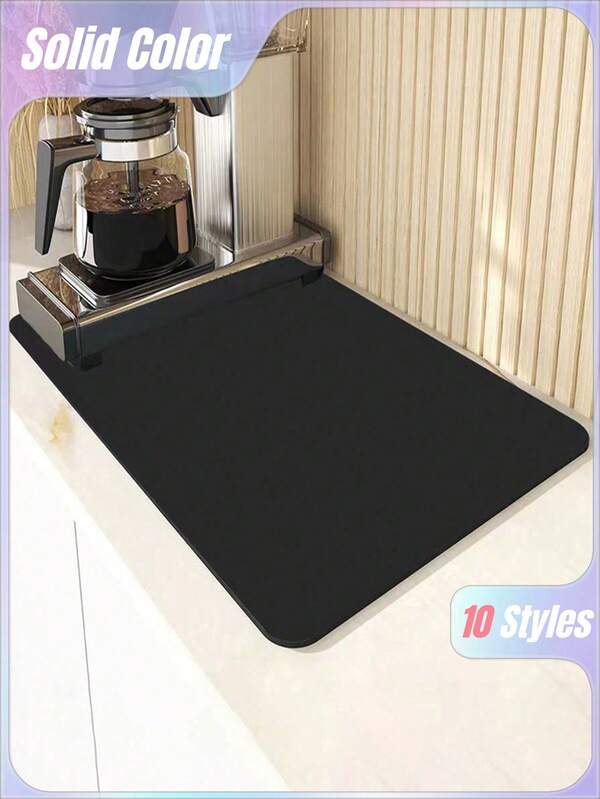 1 件咖啡垫 - 隐藏污渍吸收橡胶背衬速干垫适用于厨房台面咖啡吧配件碗碟干燥垫适用于咖啡机咖啡壶咖啡壶浓缩咖啡机，咖啡设计碗碟干燥垫，超强吸水沥水垫。防水防滑餐垫，厨房用品