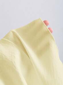 Sweetra 法式浪漫初秋时尚公主风泡泡袖连衣裙，精致腰部设计，不对称下摆，优雅派对可爱白色女装 - 黃色 - 查看 3