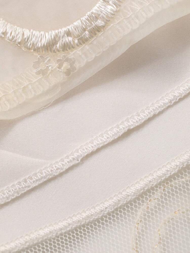 DAZY Young Girl Round Neck Sleeveless Patchwork Dress Summer - Apricot - View 10