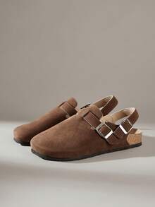 Solecia 女士平底软皮一脚蹬鞋，舒适百搭，适合通勤。 - 鏽棕色 - 查看 3