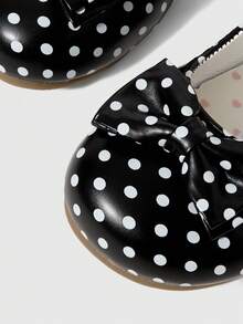 ROMWE Kawaii Women's Fashion Transparent Bow Decor Flats - Black polka dot - View 5