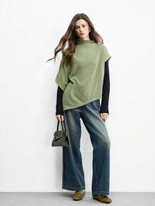 CUCCOO BIZCHIC Sheepskin Leather Vintage Casual Comfortable Slim Buckle Design Loafers For Women - Army Green - View 8