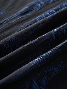 ROMWE MEN Áo polo nam tay ngắn cài cúc phía trước, kiểu dáng thường ngày, phong cách mùa hè. - màu đen - Xem 5