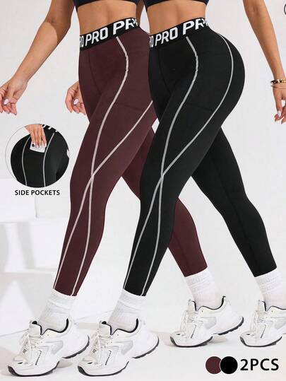 Velisys 这款运动紧身裤采用撞色腰带和印花设计，适合日常休闲穿着、跑步、普拉提、瑜伽、健身房和网球等运动。