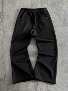 AXEPEAK 男士休闲时尚街头水钻抽绳腰喇叭运动裤 - 黑色 - 查看 2