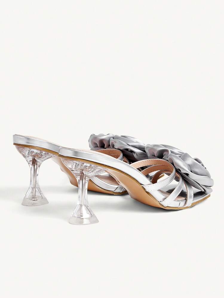 CUCCOO CHICEST Women's 3D Floral Decor Fashion Daily Wear High Heel Sandals Valentine's Day Elegant Shoes