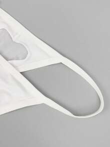 1pc Men's Sexy Underwear With Cute White Hollow Heart Mesh Design - White - View 8