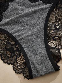 Charlaine 女士纯色极简蕾丝边内衣套装 - 彩色 - 查看 5