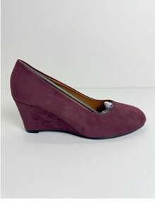 CUCCOO BIZCHIC Maroon Suede Wedge Pumps, Versatile Daily Casual Style For Commuting Spring Shoes - Jujube - View 13