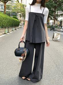 DAZY Women's Simple Casual Solid Color Top And Pants 2 Pieces Set Summer Lounge Sets For Women - Grey - View 5