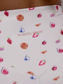 Musera Sport 水果印花高腰运动服，适合运动健身、普拉提、日常休闲穿着，可爱又时髦。 - 米色 - 查看 6