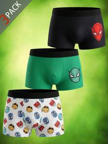 SHEIN 3pcs/Pack Boys' Cartoon Print Briefs Underwear - Multicolor - View 2