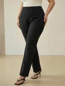 MOTF PREMIUM WOMEN'S PLUS AUTUMN TAILORED TAPERED PANTS - Black - View 3