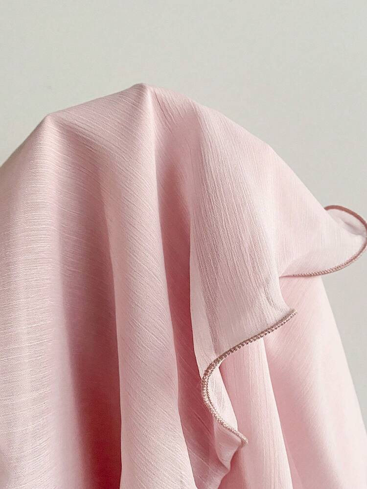 Soleia Women's Simple Solid Color Ruffle Hem Halter Backless Mini Dress, Summer,Vacation Outfits, Beach Tropical Cute And Fun, Dresses For Women - Pink - View 4