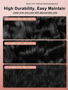 14-28英寸奢华水波纹真人发束，处女发接发，1束，高级真发双层编织，高光泽，使用寿命长，日常及沙龙品质，柔软丝滑，高级隐形接发 - Natural Black - 查看 8