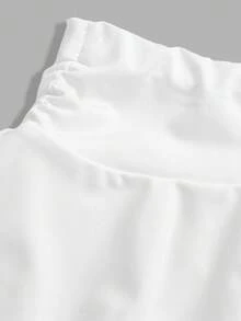 SHEIN Tween Girls Floral Print Ruched Hem Cropped Cami With Sheer Straps & Layered Cute Mini Skirt 2-Piece Set - Pink - View 5