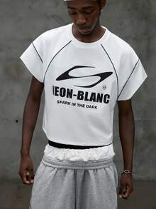 NEON BLANC Áo thun nam tay ngắn dáng rộng, màu trắng phối họa tiết nhuộm loang tương phản. - trắng - Xem 4