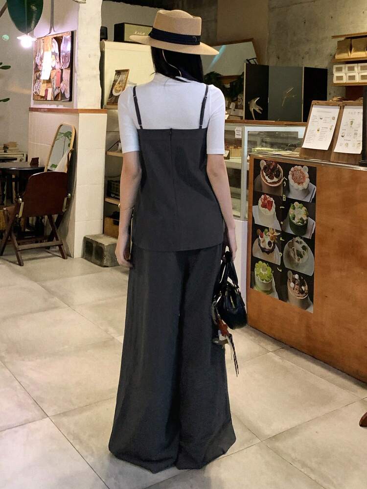 Women's Simple Casual Solid Color Top And Pants 2 Pieces Set Summer