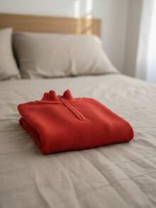 Jersey de punto acanalado con cierre para hombre | Estilo Casual - Rojo - Ver 5