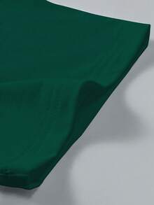 Manfinity Homme 男士V领纯色休闲百搭日常短袖T恤 男士夏季服装 绿色 男士上衣 男士V领T恤 绿色 男士休闲装 绿色男士T恤 - 墨綠色 - 查看 5