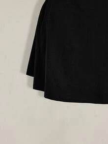 SHEIN ICON 大码女式 Polo 领黑白撞色迷你连衣裙 - 黑色 - 查看 8