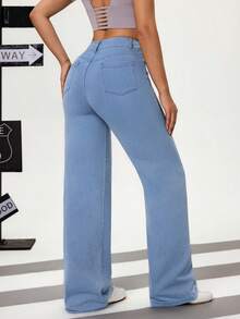 Flexra Tall Women's Casual Loose Fit Jeans With Pockets - Light Wash - View 2