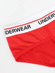 Charming Red Fabric Mid-Waist Sexy Men's Underwear - Red - View 5