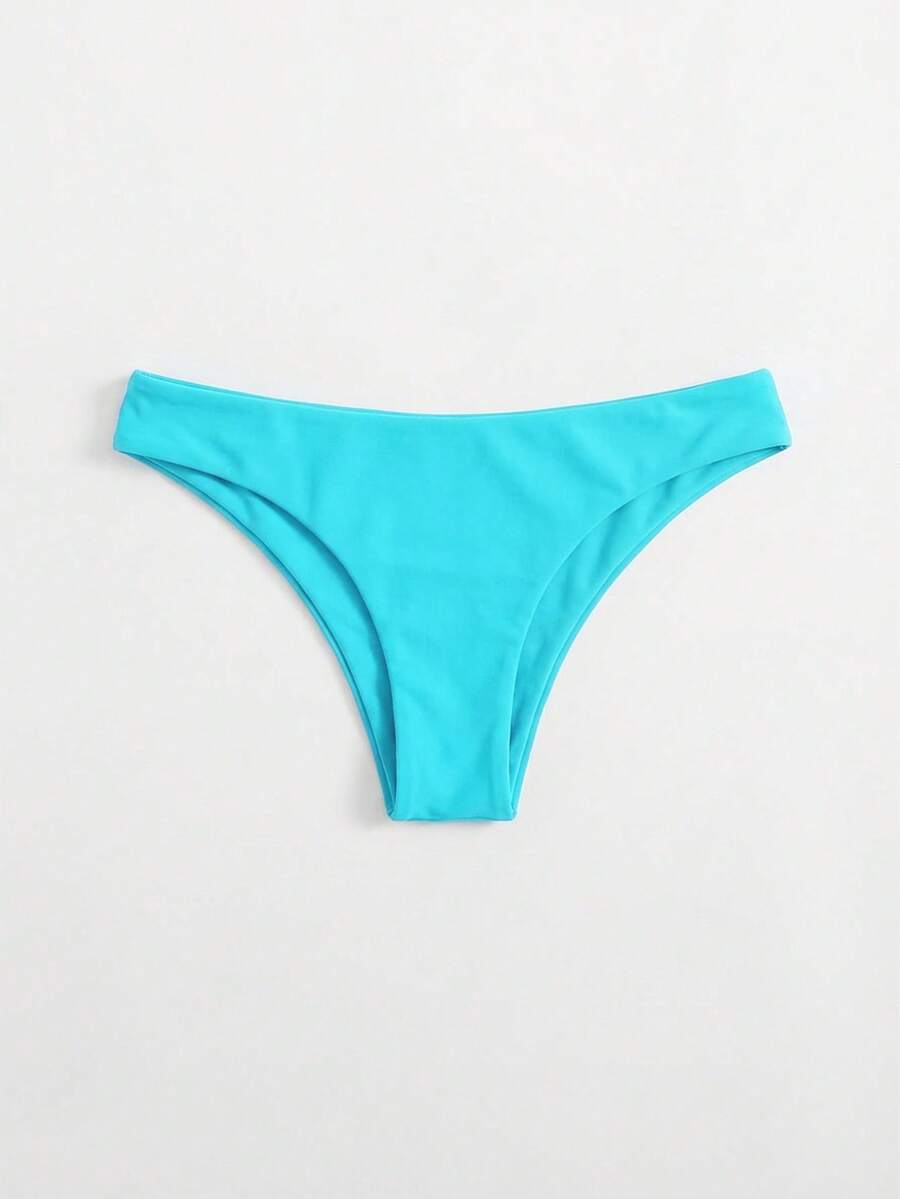 Swim Basics 女士纯色简约日常泳裤 - 藍色 - 查看 1