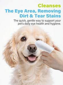 PETSIN 宠物泪痕清洁湿巾，适用于犬猫 - 20片装，温和宠物眼部护理湿巾，可用于日常眼部和面部清洁，去除污渍和异味 - 白色 - 查看 2
