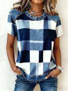 INAWLY Women's Graphic T-Shirt, Casual Street Style Short Sleeve Tee, Cute Summer Top - White - View 1