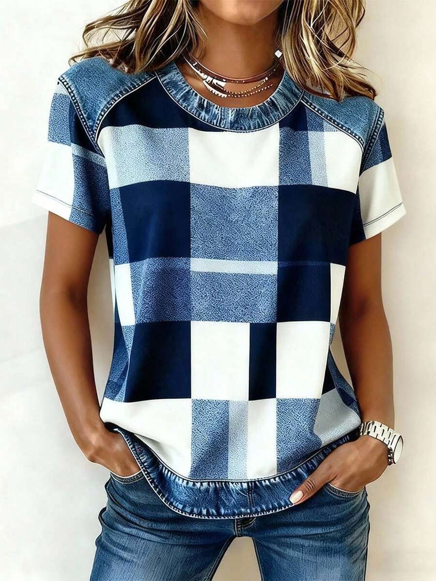 INAWLY Women's Graphic T-Shirt, Casual Street Style Short Sleeve Tee, Cute Summer Top - White - View 1