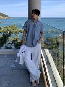 DAZY Men's Summer Solid Washed Denim Jacket - Blue - View 4