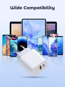 Teckwe Bộ sạc nhanh PD 20W, cổng kép USB C + USB A QC3.0, phích cắm EU, củ sạc nhanh. - Phích cắm loại C của EU (220-240V) - Xem 4