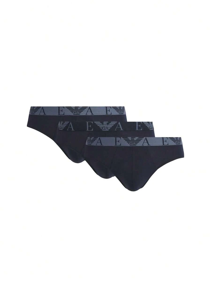 Armani 3 Pack Men's Trunks - Armani Blue/Armani Blue/Armani Blue - View 1