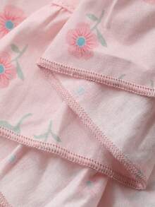 DAZY Baby Girls' Floral Print Ruffle Collar Casual Korean Style Dress Summer - Pink - View 8