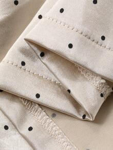 DAZY Women's Elegant Polka Dot Square Collar Sleeveless Ruffle Hem Tank Top And Straight Skirt 2-Piece Set, Summer - Apricot - View 9